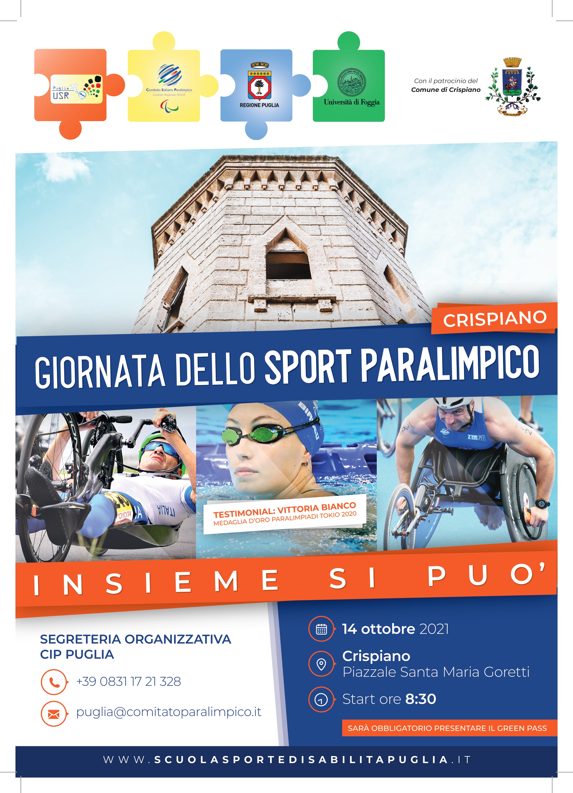 COMUNICATO STAMPA:  Giornata dello Sport Paralimpico – Insieme si può CRISPIANO 14 ottobre 2021